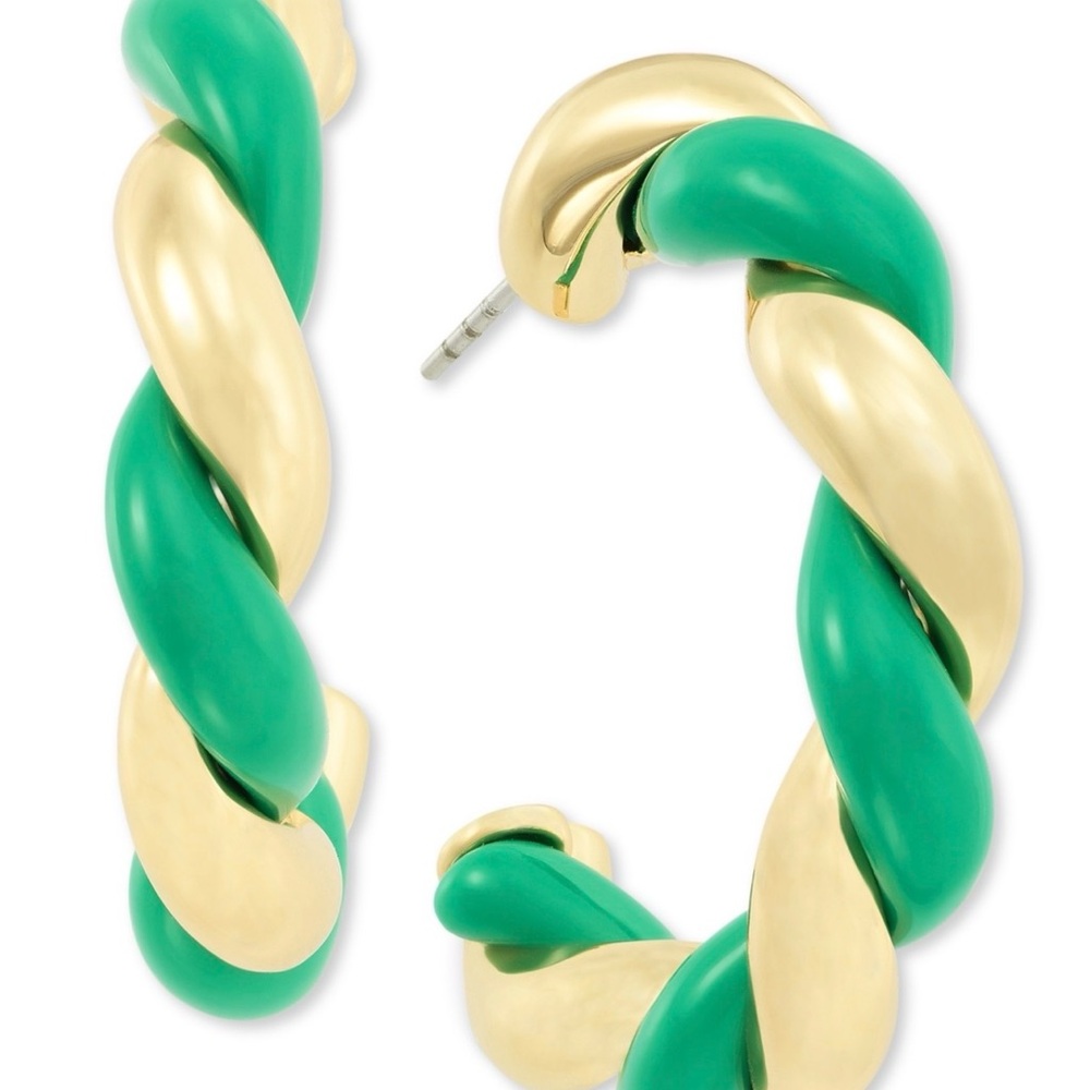 On 34th
Gold-Tone Swirl Medium Hoop Earrings, 1.2"